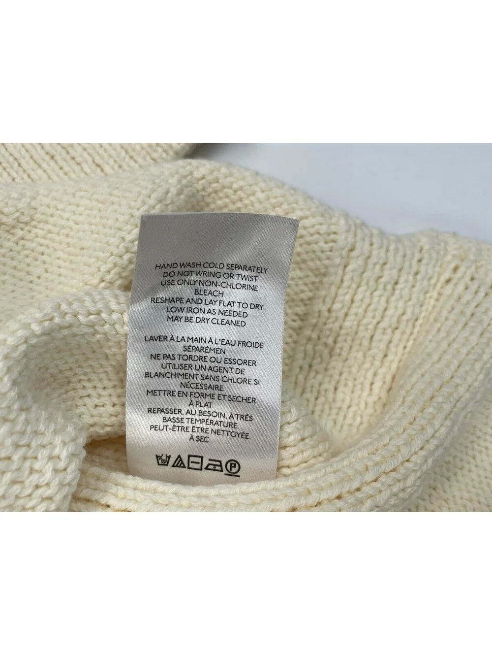 Free People We The Free Torres Roll Neck Sweater XS Sugar Swizzle Cream Ivory